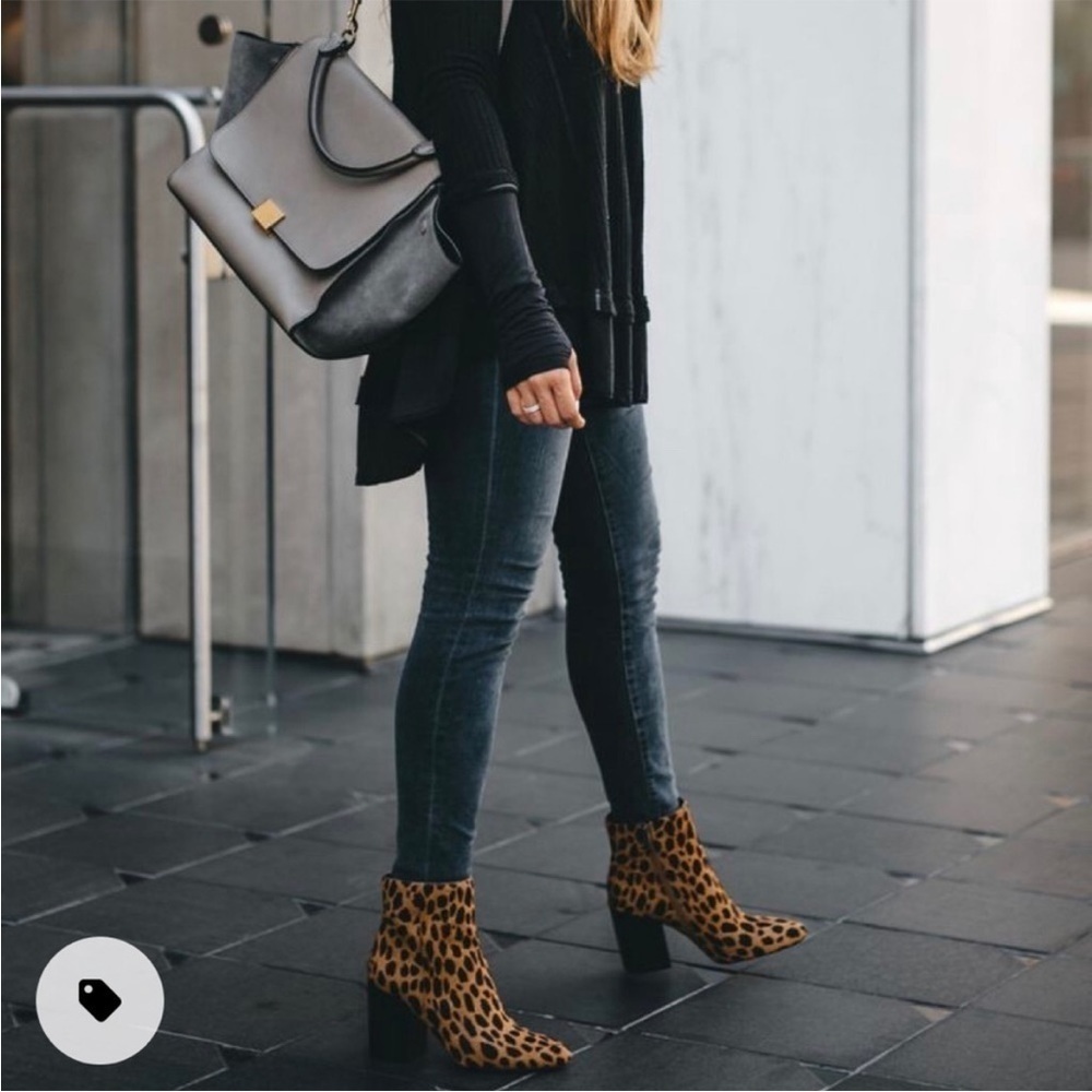 Schutz Mery Fur Animal Print Leopard Cheetah Ankle Boot Size 5